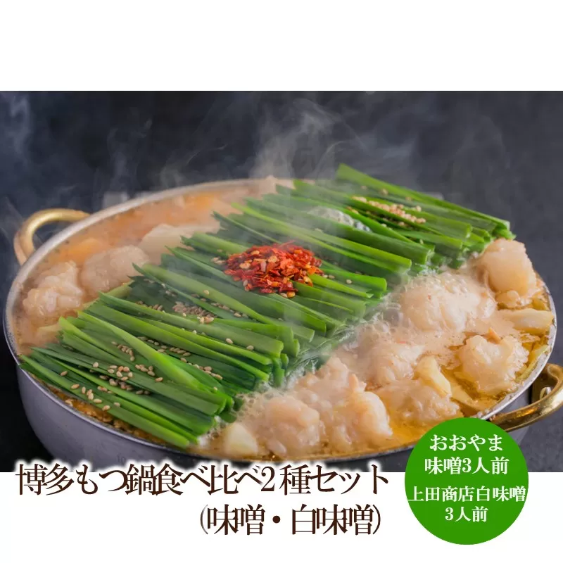 博多もつ鍋食べ比べ2種セット（味噌・白味噌）【034-0048】