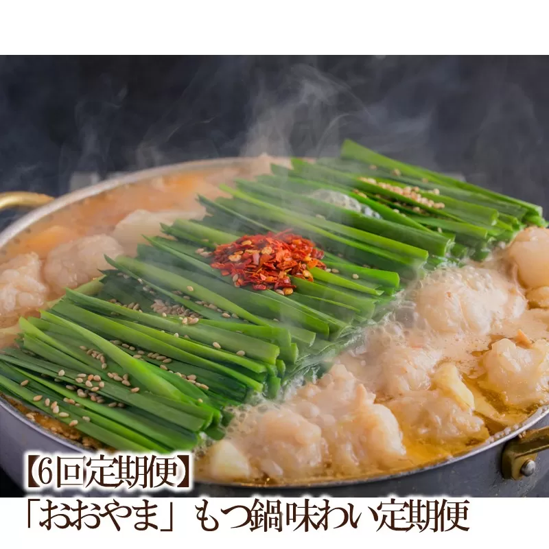 【6回定期便】「おおやま」もつ鍋 味わい定期便【034-0064】