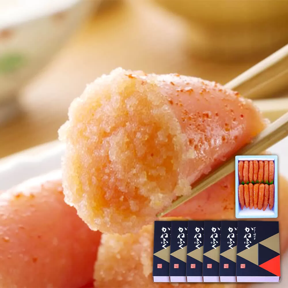 かねふく＜無着色＞辛子明太子 2Lサイズ 6kg (一本物1kg×6箱)