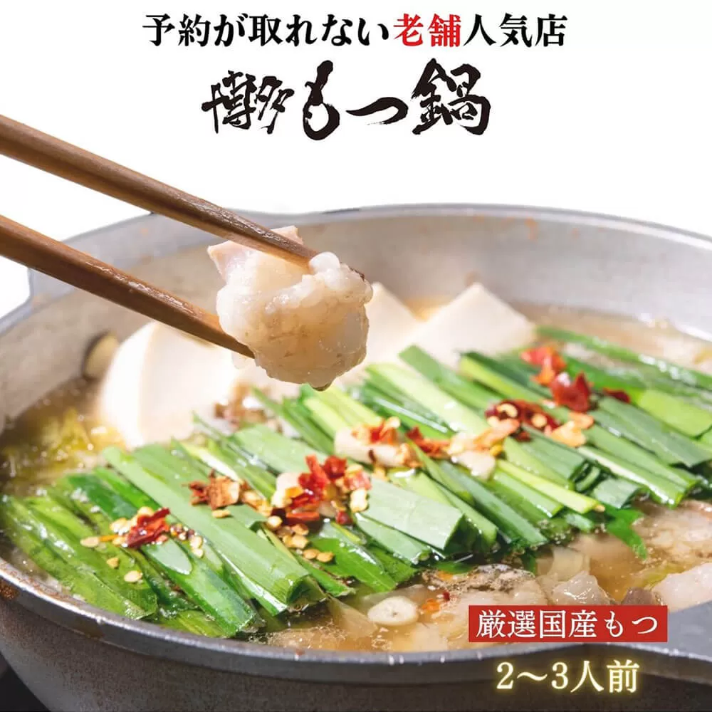 【老舗人気店】博多本格もつ鍋セット 2〜3人前 モツ モツ鍋 冷凍 国産 鍋