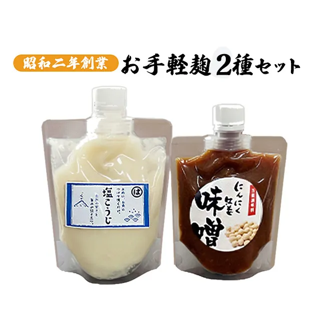 麹 調味料 お手軽麹2種セット にんにく生姜みそ＆塩こうじ 各2個 調味料セット 味付け 料理 調理 発酵食品