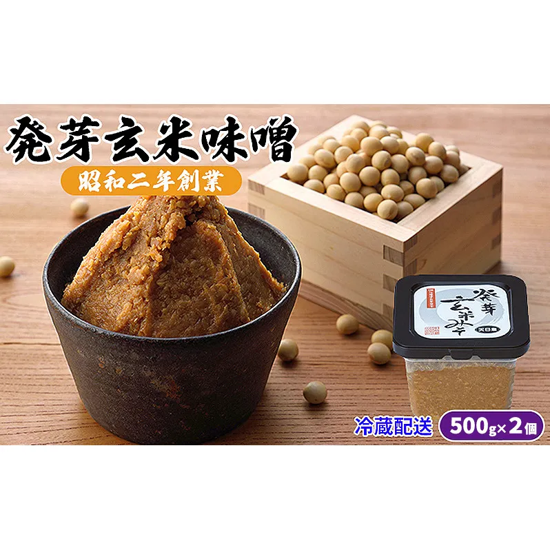 味噌 発芽玄米味噌 500g×2 調味料 味付け 和食 日本料理 みそ汁 発酵食品 栄養価が高い 豊かな味わい 大豆製品 食卓 ※配送不可：離島