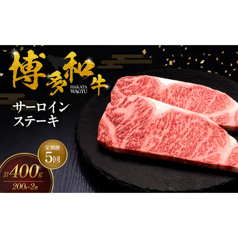 【5ヶ月連続 定期便】 博多和牛 サーロインステーキ 2枚 肉 牛肉 ※配送不可:離島