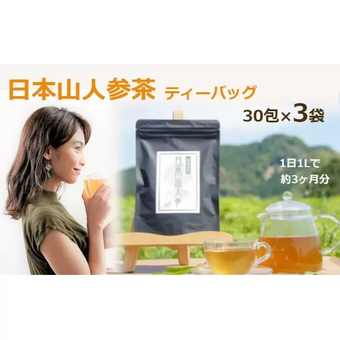 ★希少★日本山人参茶30包入り×3袋 飲料類 お茶 野菜/人参 
