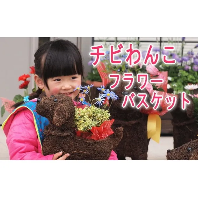 チビわんこのフラワーバスケット（1匹） 植物