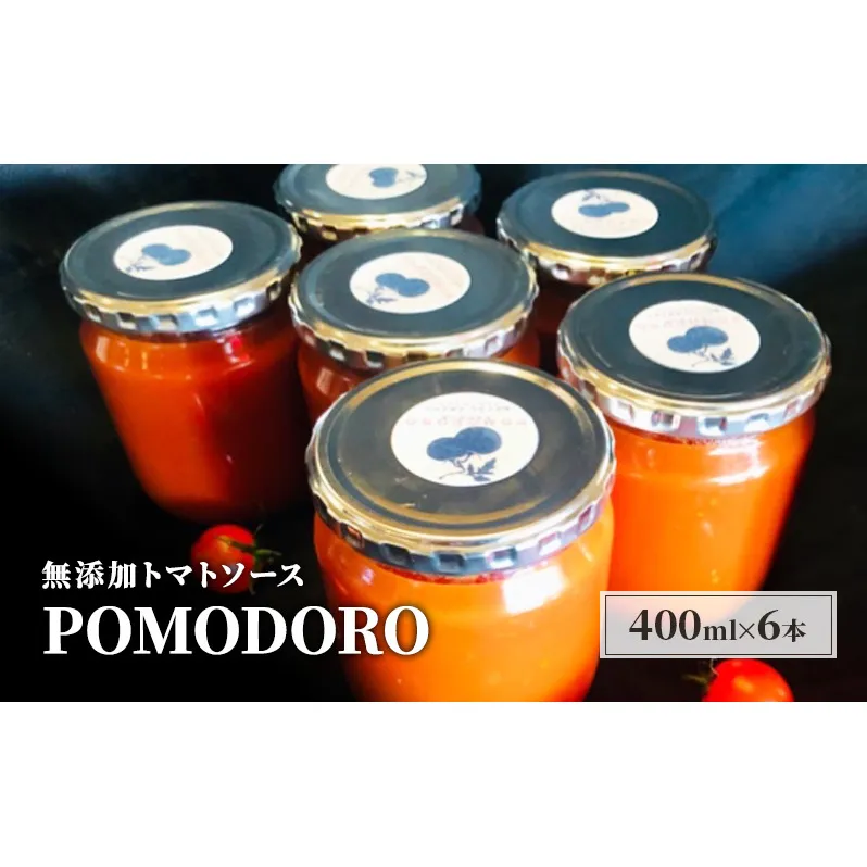 無添加 トマトソース POMODORO 400ml×6本 セット 調味料 トマト ソース ※配送不可：離島 