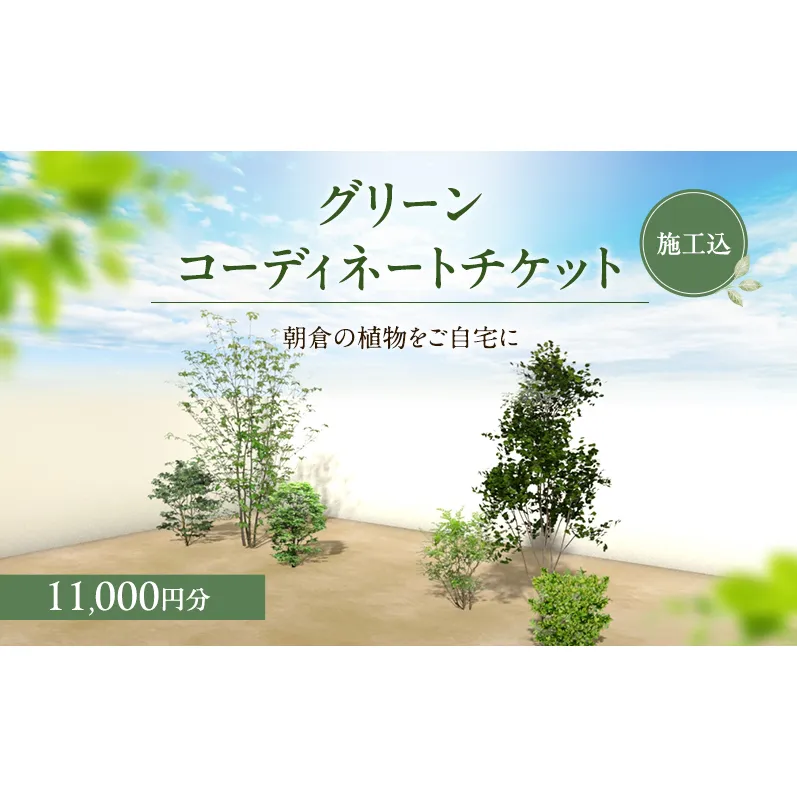チケット 植木の施工チケット（補助券） 11,000円分 植物 グリーン ビル マンション お庭 エントランス デザイン 植木施工 緑 サービス グリーンコーディネート