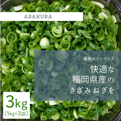 野菜 カット ねぎ 3kg（1kg×3袋）長ネギ 配送不可エリア有り 