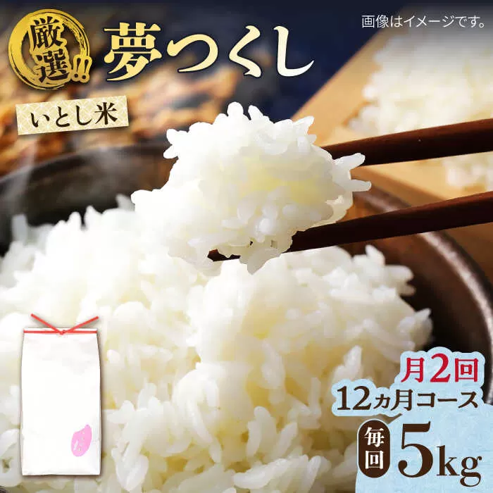 【月2回お届け】【全24回定期便】いとし米 厳選夢つくし 5kg 12ヶ月コース(糸島産) 糸島市 / 三島商店 [AIM039]
