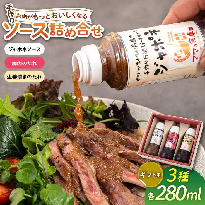 【ギフト用】レストランの味わい お肉がもっとおいしくなるソース詰め合せ(3種) 糸島市 / モンシュシュママの食卓 [AGH001] 調味料 セット