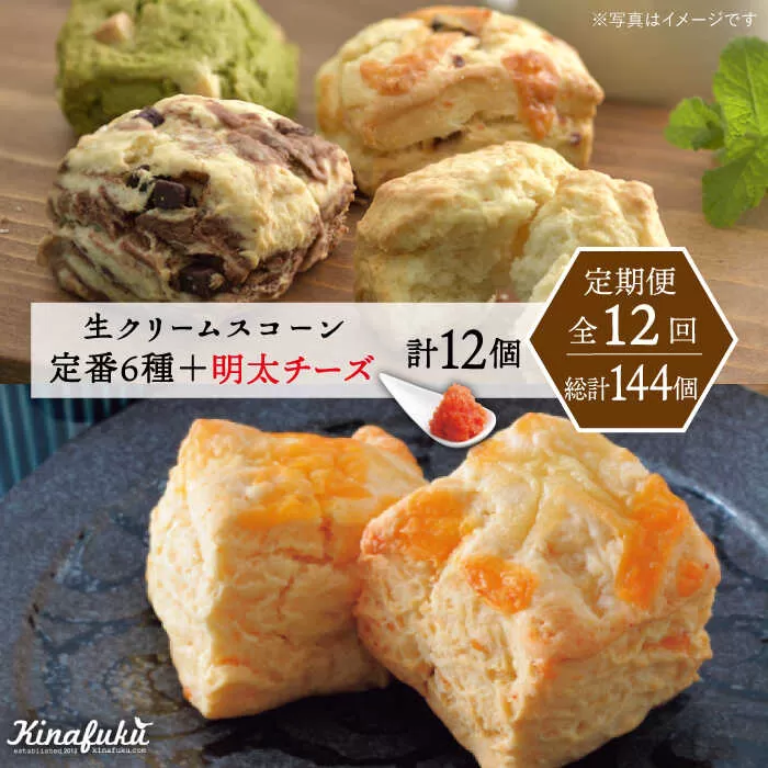 【全12回定期便】 定番 スコーン + 明太 チーズ スコーン 計 12個 セット 糸島市 / スコーン専門店キナフク 焼き菓子 焼菓子 洋菓子 スイーツ パン [AFA026]