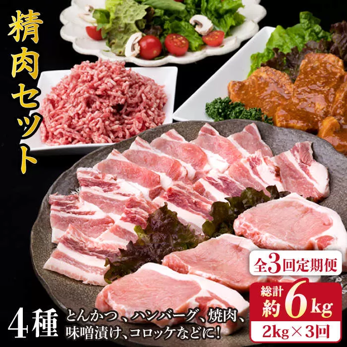 【全3回定期便】毎日のメインのおかずを彩る精肉セット 2,090g 5〜6人前 4種《糸島》【糸島ミートデリ工房】 [ACA205] 和牛 牛肉 豚肉 鶏肉 BBQ トンカツ 焼肉 ハンバーグ