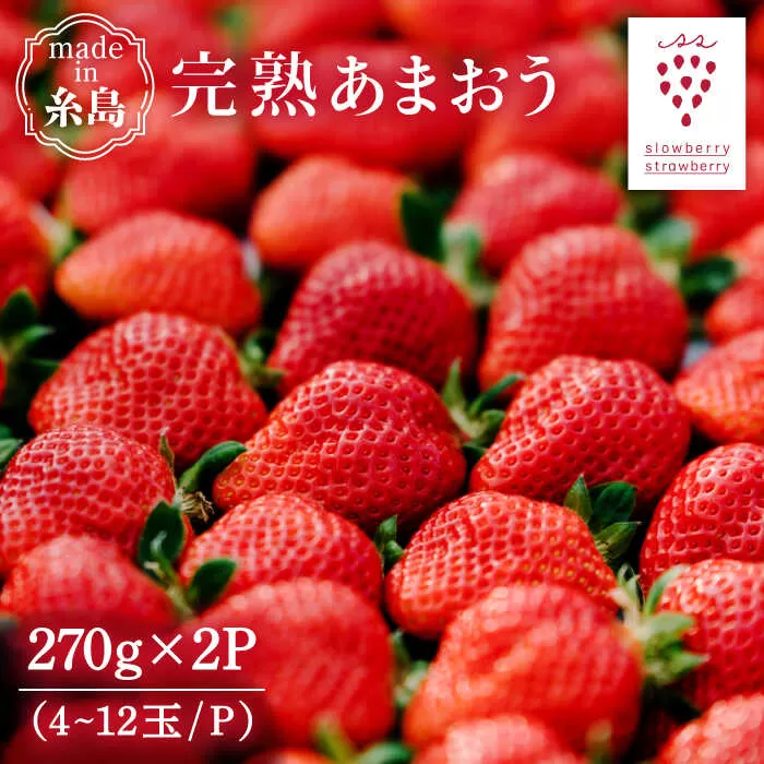 [先行受付]完熟あまおう 270g × 2パック[2026年1月より順次発送] 糸島市 / slowberry strawberry [APJ002] 苺 あまおう イチゴ いちご イチゴ 苺 あまおう フルーツ 果物 フルーツ 福岡 人気 おすすめ