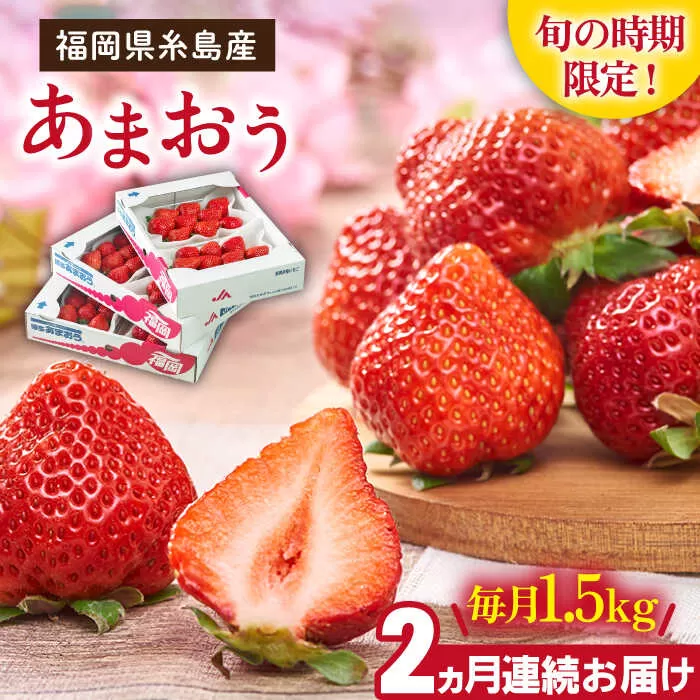 【先行予約】【全2回定期便】糸島産【春】 あまおう 6パック 毎月計1.5kg 【2026年2月より順次発送】糸島市 / 南国フルーツ株式会社 [AIK027]