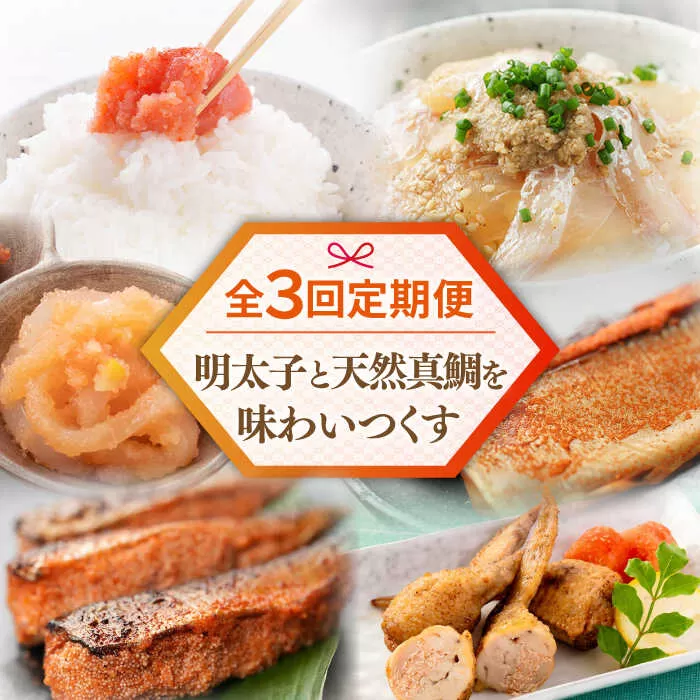 【全3回定期便】糸島明太子と天然真鯛を味わいつくす定期便 糸島市 / やますえ 鯛茶 明太 [AKA089]