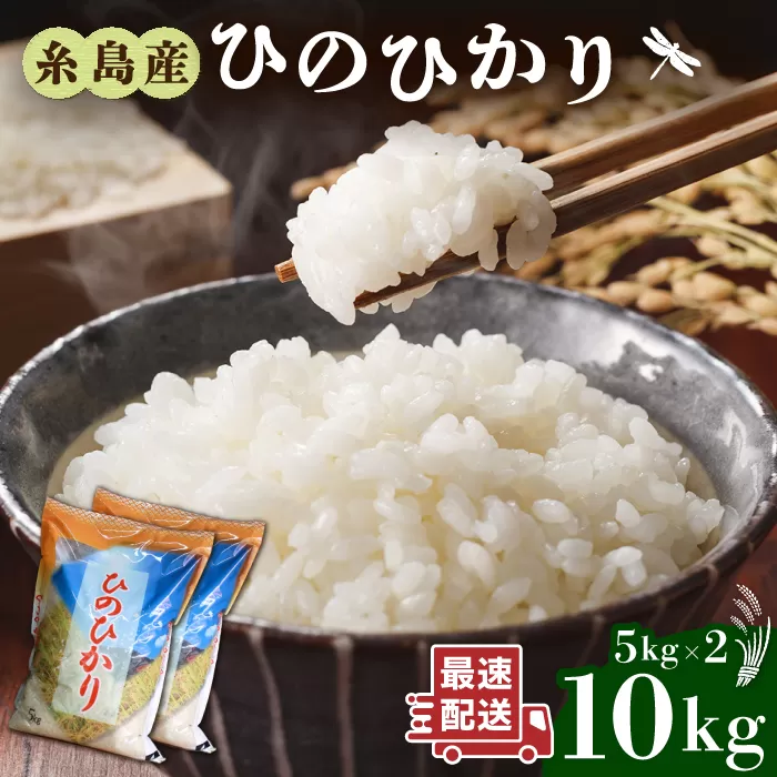 【令和6年産】糸島産 ひのひかり 10kg 糸島市 / 三島商店 [AIM004]