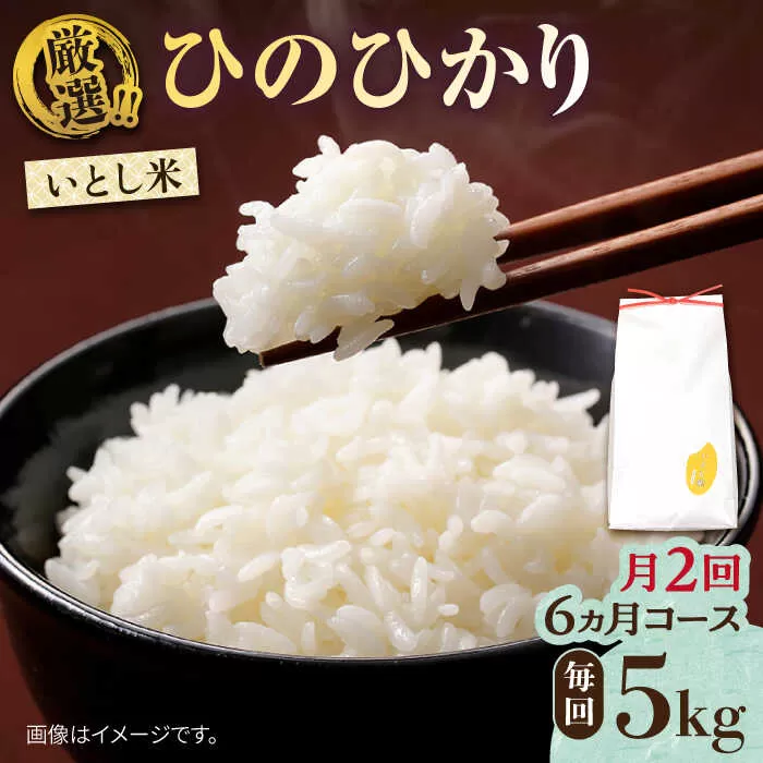 【月2回お届け】【全12回定期便】いとし米 厳選ひのひかり 5kg 6ヶ月コース(糸島産) 糸島市 / 三島商店 [AIM040]