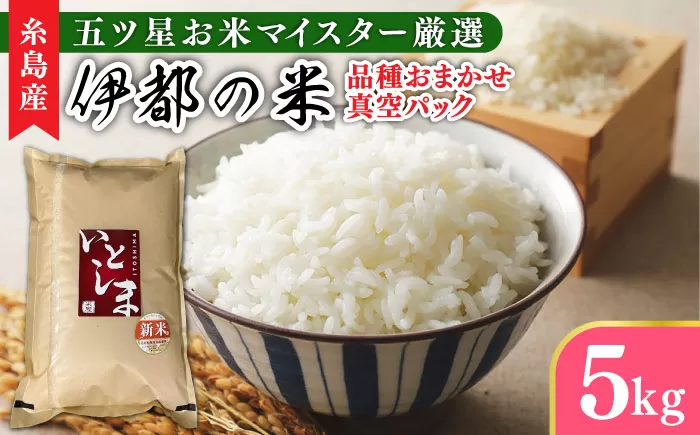 [長期保存可能] 五ツ星お米マイスターが厳選 品種おまかせ 白米 5kg 糸島市 / 納富米穀店 [ARL005] 米 お米 ご飯 白米 九州 5キロ 真空パック 長期保存 五つ星お米マイスター