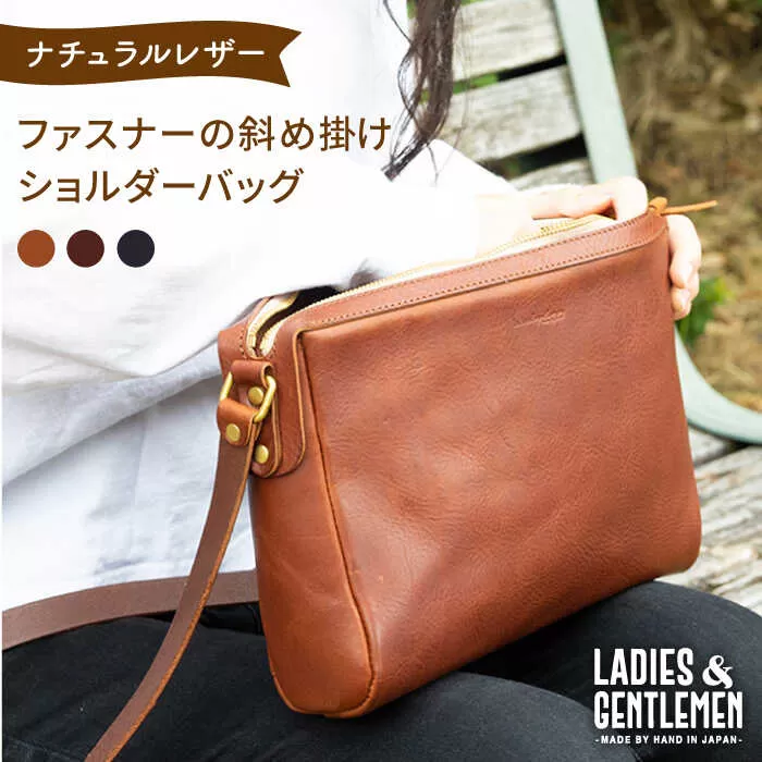 ファスナー の 斜め掛け ショルダー バッグ 《糸島》【LADIES&GENTLEMEN】 革製品 革鞄 カバン [ADK024]
