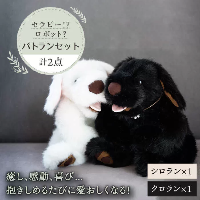シロラン ＆ クロラン （ パトラン 2点セット ）犬 ぬいぐるみ 糸島市 / 科学工房未來 [AYI004]
