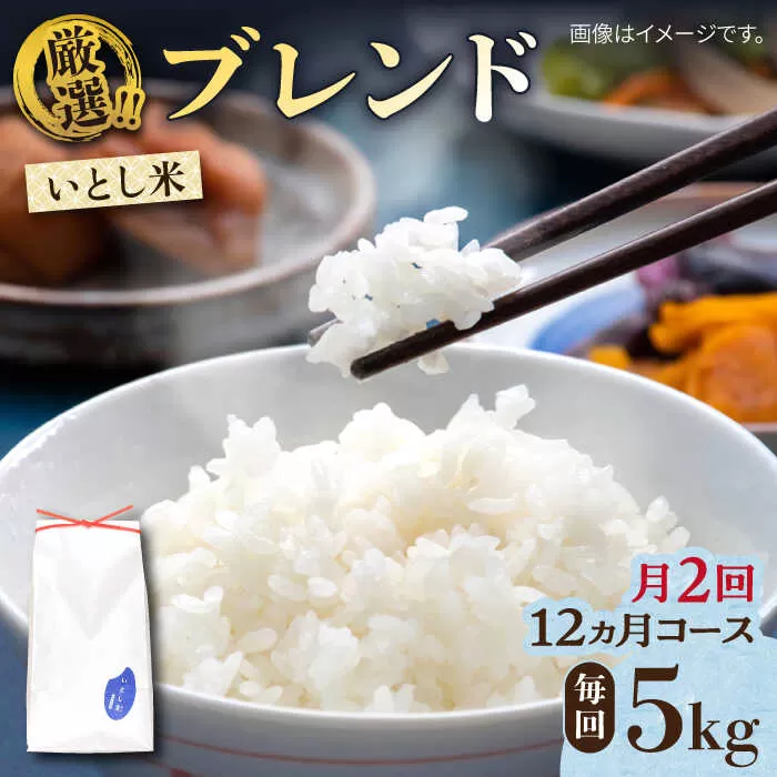 【月2回お届け】【全24回定期便】いとし米 厳選ブレンド 5kg 12ヶ月コース(糸島産) 糸島市 / 三島商店 [AIM043]