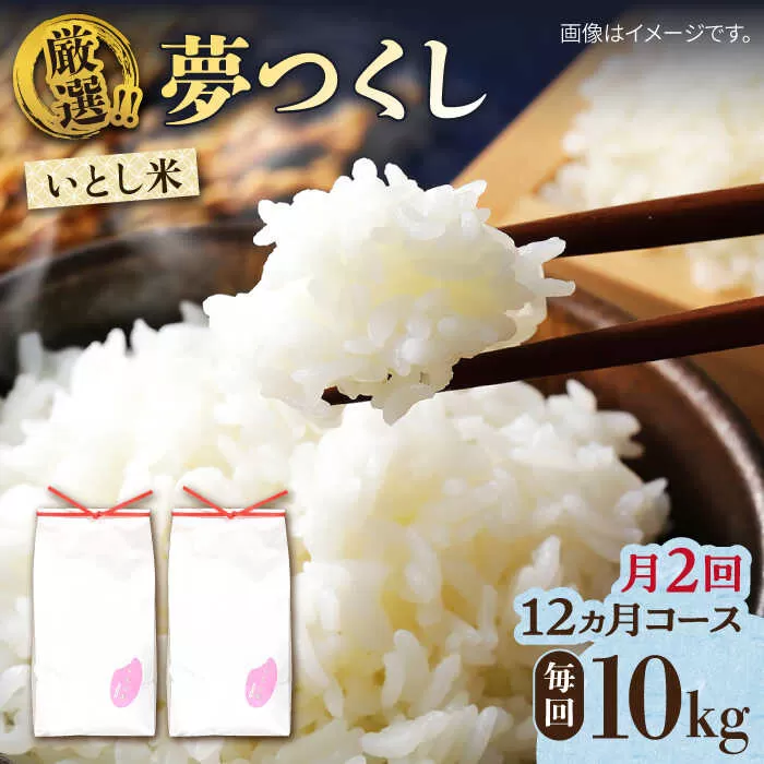 【月2回お届け】【全24回定期便】いとし米 厳選夢つくし 10kg 12ヶ月コース(糸島産) 糸島市 / 三島商店 [AIM057]