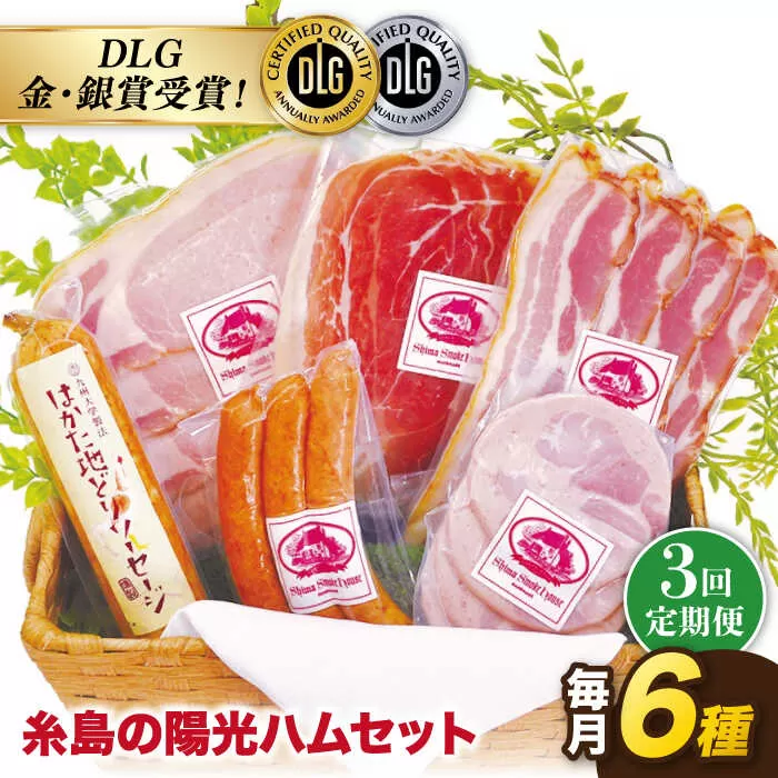 【 全3回 定期便 】 糸島 の 陽光 ハム セット 《糸島》 【志摩スモークハウス】 [AOA008]