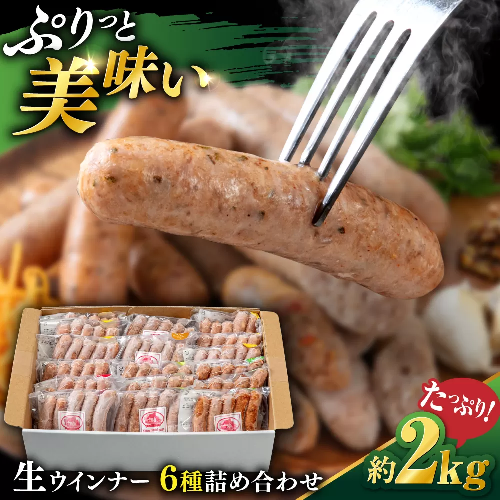 生 ウインナー 90 本 約2kg ( 6種×15本 ) 糸島市 / 志摩スモークハウス / 生ウィンナー 詰め合わせ [AOA046]