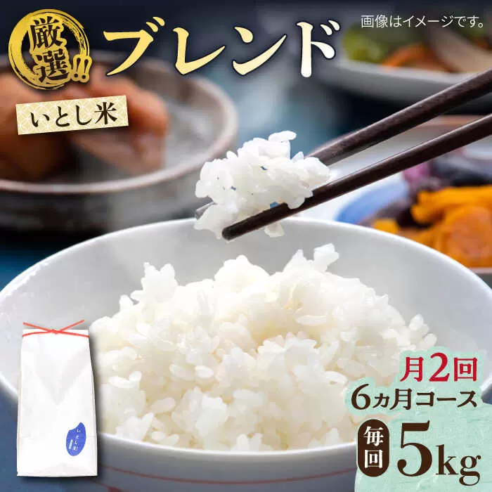 【月2回お届け】【全12回定期便】いとし米 厳選ブレンド 5kg 6ヶ月コース(糸島産) 糸島市 / 三島商店 [AIM042]