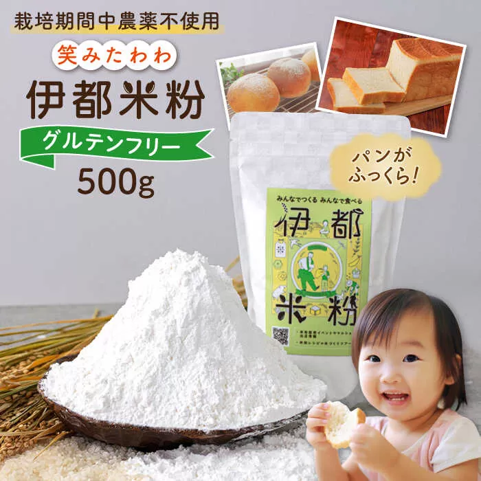 伊都 米粉 笑みたわわ 500g 糸島市 / フルタク [AHN007] グルテンフリー 米