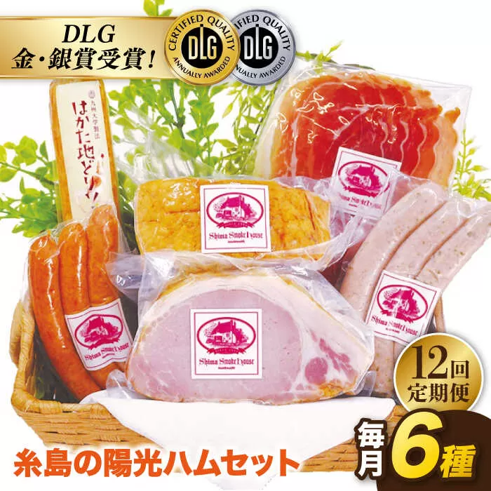 【 全12回 定期便 】  糸島 の 陽光 ハム セット 2 《糸島》 【志摩スモークハウス】 [AOA013]
