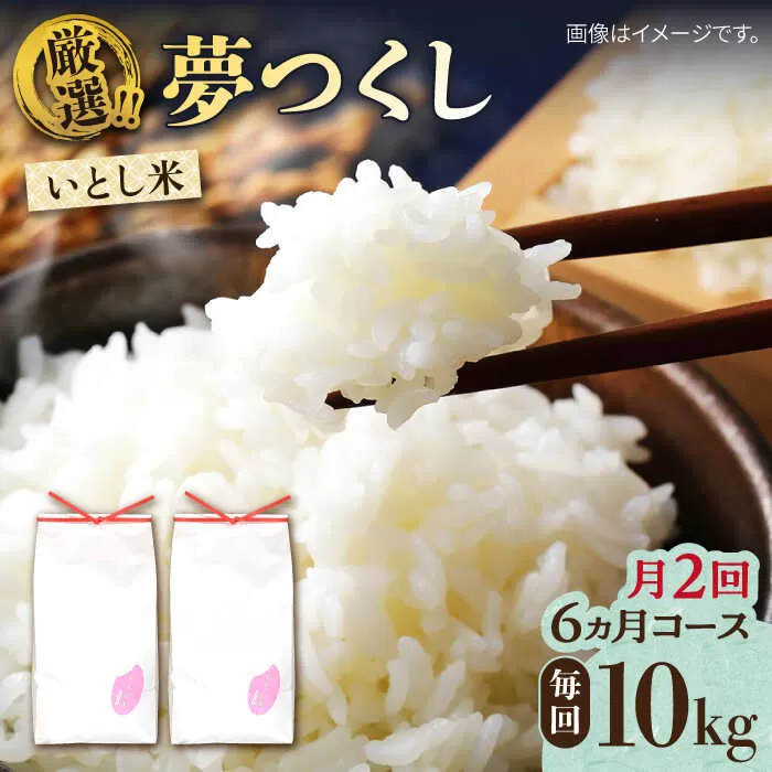 【月2回お届け】【全12回定期便】いとし米 厳選夢つくし 10kg 6ヶ月コース(糸島産) 糸島市 / 三島商店 [AIM056]