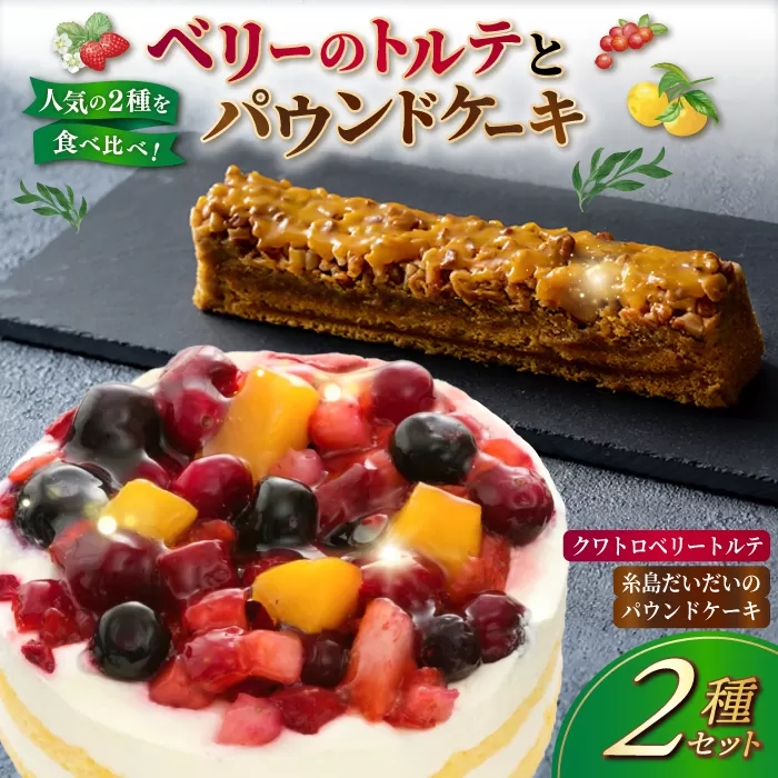 ベリーのトルテとパウンドケーキ 2種セット 糸島市 / 五洋食品産業 [AQD037] お菓子 ケーキ 洋菓子 10000円 1万円 冷凍配送