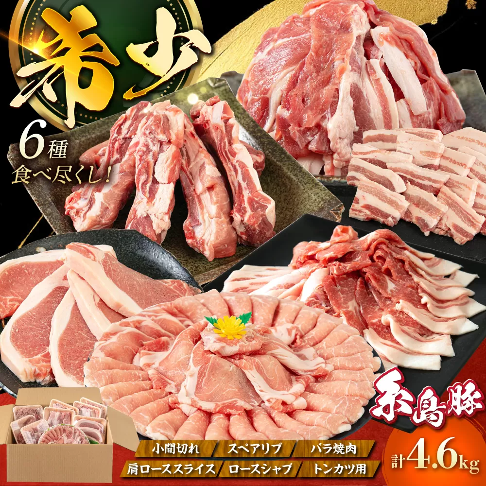 合計4.6kg!糸島豚 食べ尽くし セット ( とんかつ / 肩ロース / しゃぶしゃぶ / 豚バラ / スペアリブ / 小間切れ ) 糸島 / トラヤミートセンター [AJD005] 国産 豚肉 とんかつ 豚肉 セット スライス しゃぶしゃぶ ロース トンカツ スペアリブ こま切れ