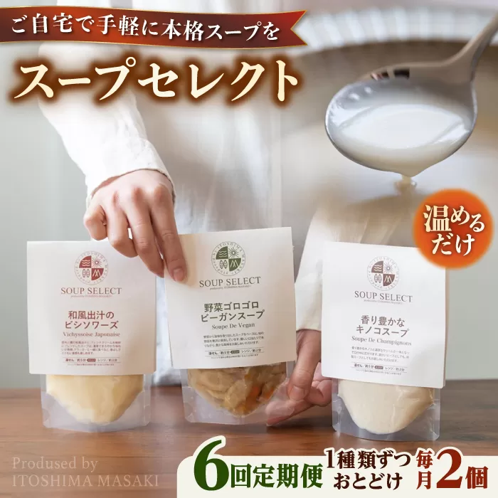 【全6回定期便】SoupSelect スタンドパウチ2点セット 糸島市 / 糸島正キ スープ レトルト [AQA069]