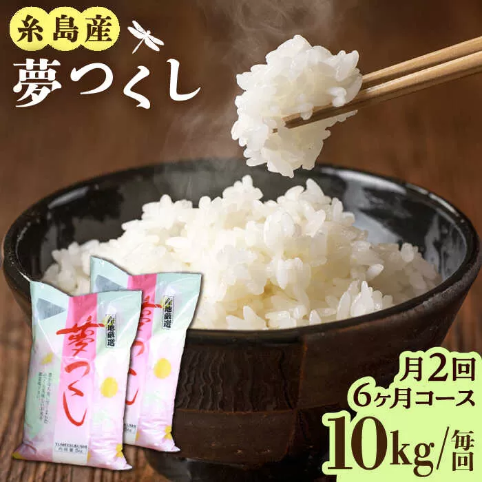 【月2回お届け】【全12回定期便】糸島産 夢つくし 10kg 6ヶ月コース 糸島市 / 三島 [AIM031]