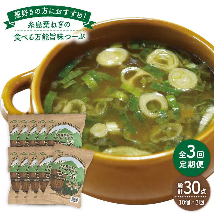【 全3回 定期便 】 糸島 葉ねぎ の 食べる 万能 旨味つーぷ 10個 《糸島》 【Carna】 [ALA035]