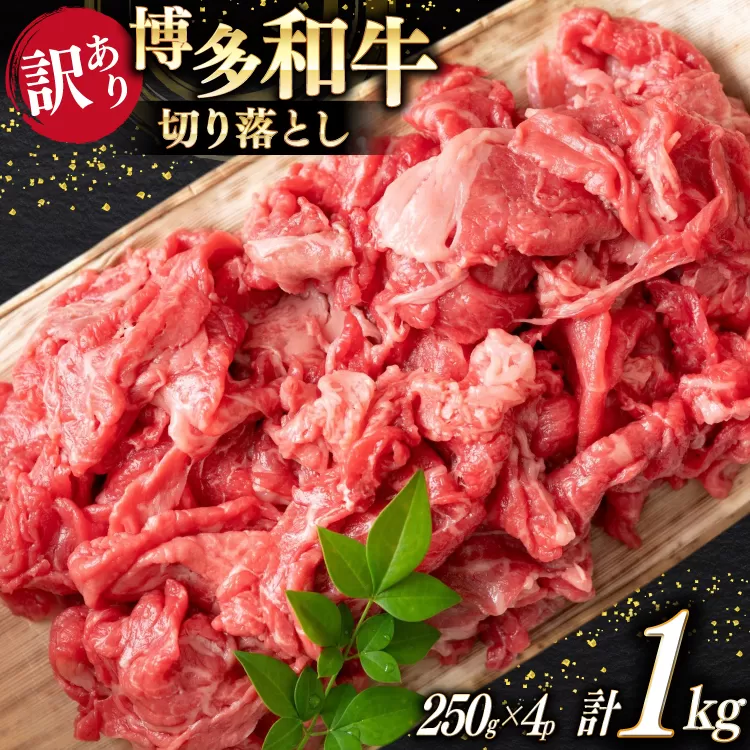 牛肉 訳あり A4 A5 博多和牛 切り落とし 250g 4p 計 1kg [木村食品 福岡県 宇美町 um40beg040036] 訳アリ 牛 肉 牛バラ 肩肉 バラ肉 1キロ
