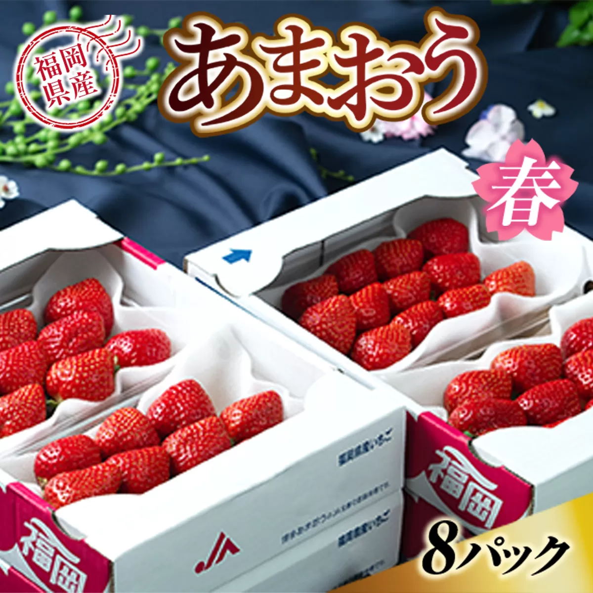 【期間限定発送】 いちご あまおう 福岡産あまおう 春 8パック [南国フルーツ 福岡県 宇美町 um40azo970004] イチゴ 苺 フルーツ 果実 甘い 小分け