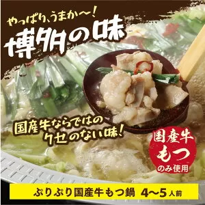 もつ鍋 国産 しょうゆ味 4〜5人前 セット [小林食品 福岡県 宇美町 um40azo890004] モツ鍋 鍋 ホルモン 国産牛