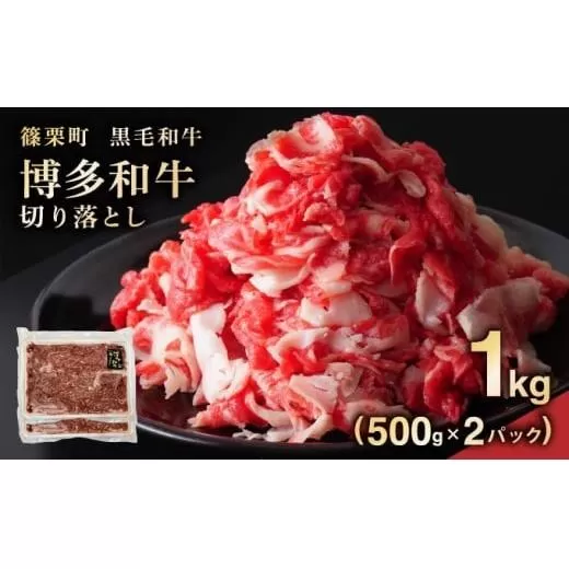 博多和牛切り落とし1kg（500g×2パック）PE013 | 牛肉 牛 肉 国産 九州産 博多和牛 切り落とし 肉 1kg 黒毛和牛 霜降り 和牛 冷凍 すき焼き 牛丼 肉じゃが 焼肉 しゃぶしゃぶ