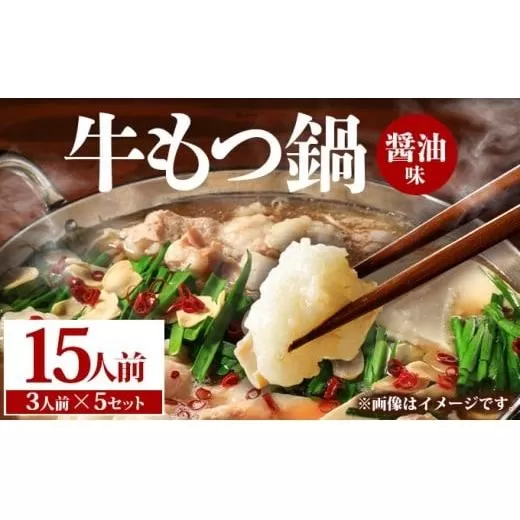 牛もつ鍋 醤油味 15人前（3人前×5セット） PE003