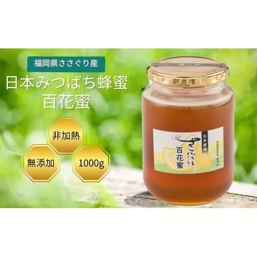 日本蜜蜂「ささぐり里山のはちみつ」（百花蜜）1000g AA002