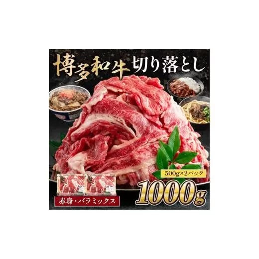 博多和牛 切り落とし赤身・バラミックス1000g (500gx2パック) MK001