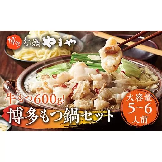 もつ鍋セット 牛もつたっぷり600g！大容量5-6人前 博多もつ鍋やまや AZ039