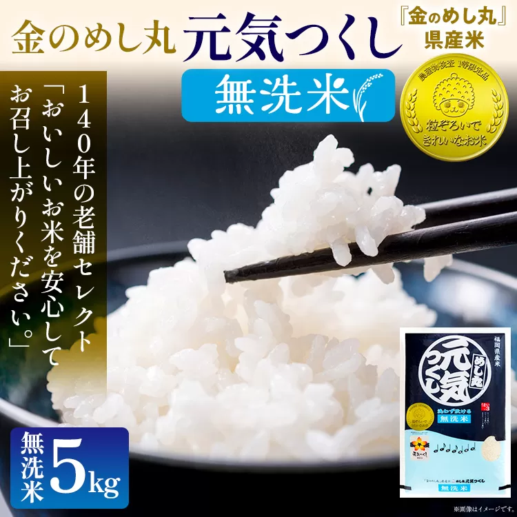 【無洗米】金のめし丸 元気つくし 精米 5kg 米 無洗米 元気つくし 森光商店 老舗 福岡 お米 ごはん ご飯 お弁当 おにぎり 金のめし丸県産米 福岡ブランド米 めし丸 志免 志免町 福岡県