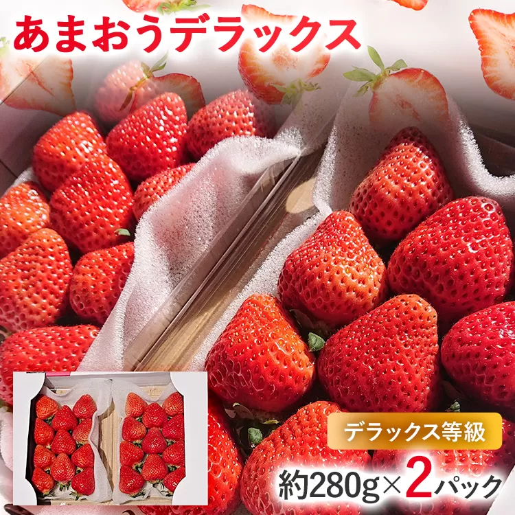 【2026年発送先行予約】あまおうデラックス（約280g x2パック） お取り寄せグルメ お取り寄せ 福岡 お土産 九州 福岡土産 取り寄せ グルメ 福岡県