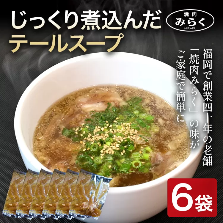 じっくり煮込んだ テールスープ 270g×6袋 牛スープ 惣菜 国産 九州産 送料無料