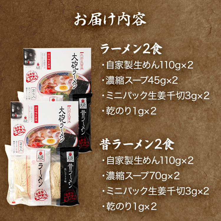 大砲生ラーメン箱入り4食 豚骨ラーメン 豚骨 とんこつ とんこつ