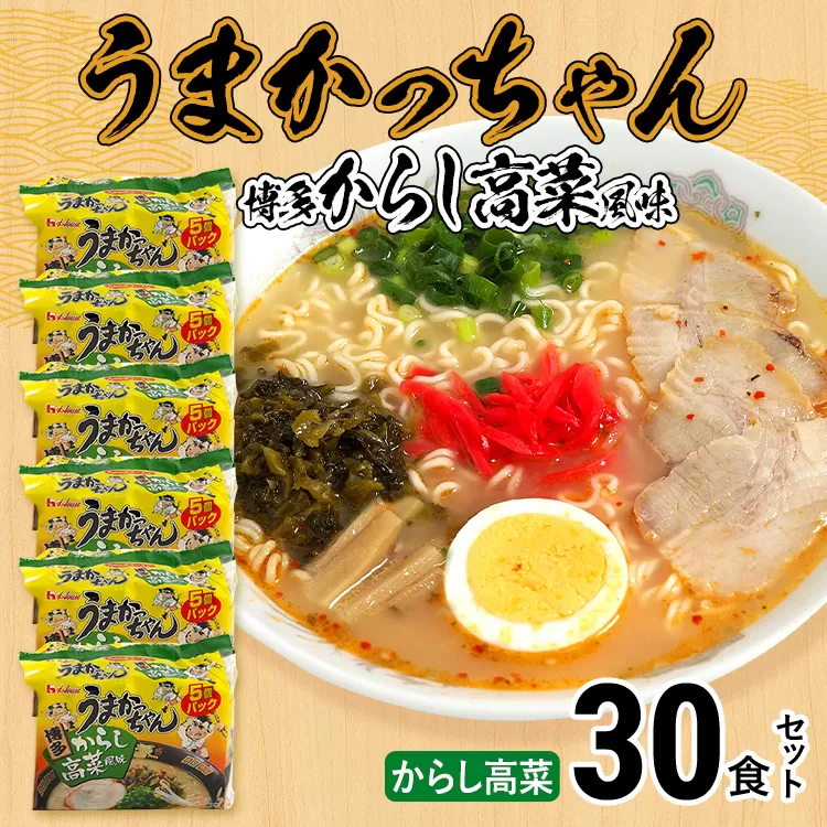 うまかっちゃん＜博多からし高菜風味＞（5袋×6） 30食セット 豚骨ラーメン 博多ラーメン 博多らーめん とんこつラーメン ラーメン 豚骨 福岡県 福岡 九州 グルメ お取り寄せ